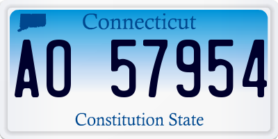 CT license plate AO57954