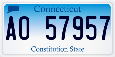 CT license plate AO57957