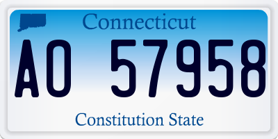 CT license plate AO57958