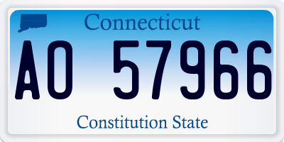 CT license plate AO57966