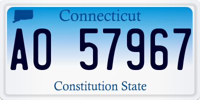 CT license plate AO57967