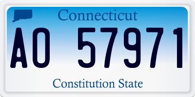 CT license plate AO57971