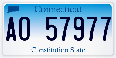 CT license plate AO57977