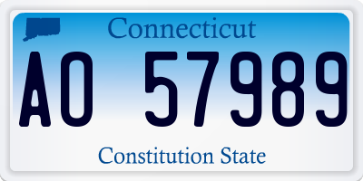 CT license plate AO57989