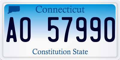 CT license plate AO57990
