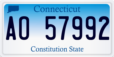 CT license plate AO57992