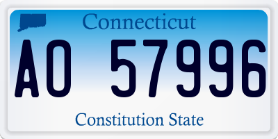 CT license plate AO57996