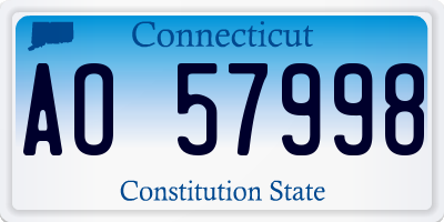 CT license plate AO57998