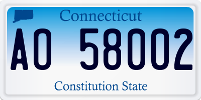 CT license plate AO58002