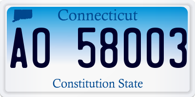 CT license plate AO58003