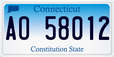 CT license plate AO58012
