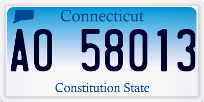 CT license plate AO58013