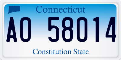 CT license plate AO58014
