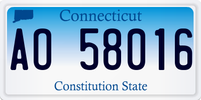 CT license plate AO58016