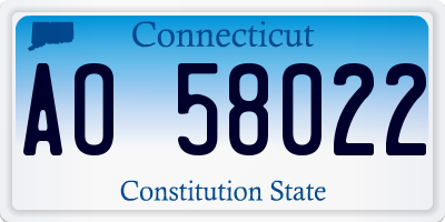 CT license plate AO58022