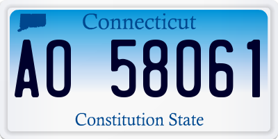 CT license plate AO58061