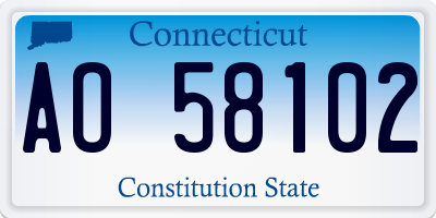 CT license plate AO58102