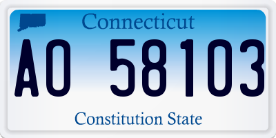 CT license plate AO58103