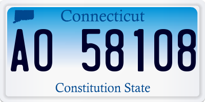 CT license plate AO58108