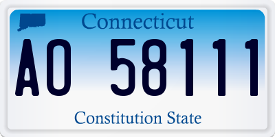 CT license plate AO58111