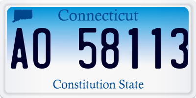 CT license plate AO58113