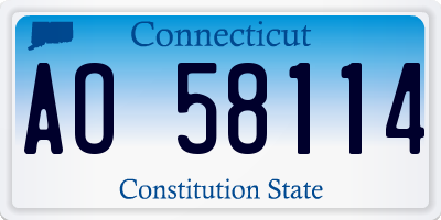 CT license plate AO58114