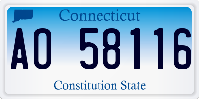 CT license plate AO58116
