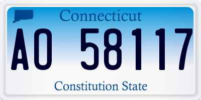 CT license plate AO58117