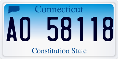 CT license plate AO58118