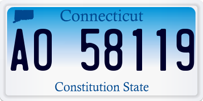 CT license plate AO58119