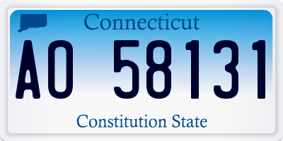 CT license plate AO58131