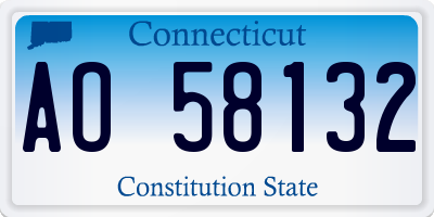 CT license plate AO58132