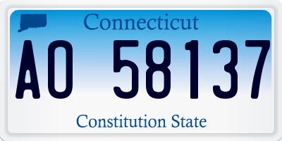 CT license plate AO58137