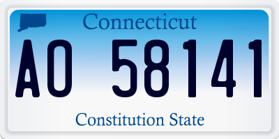 CT license plate AO58141