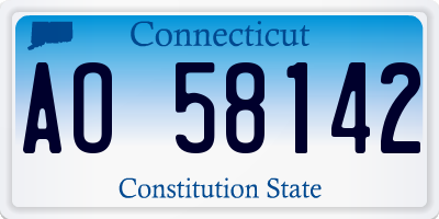 CT license plate AO58142