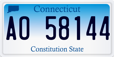CT license plate AO58144