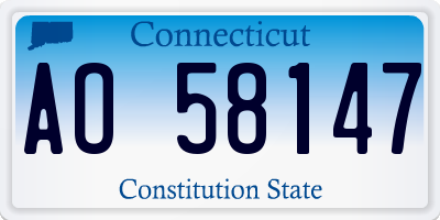 CT license plate AO58147
