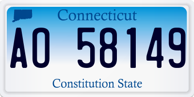 CT license plate AO58149
