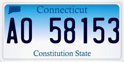 CT license plate AO58153