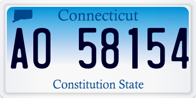 CT license plate AO58154