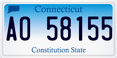 CT license plate AO58155