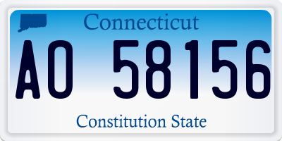 CT license plate AO58156