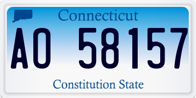 CT license plate AO58157
