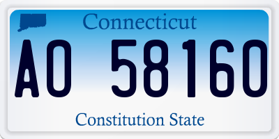 CT license plate AO58160