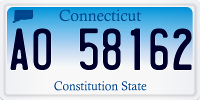 CT license plate AO58162