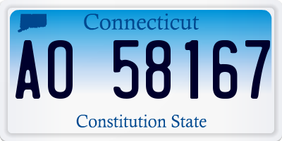 CT license plate AO58167