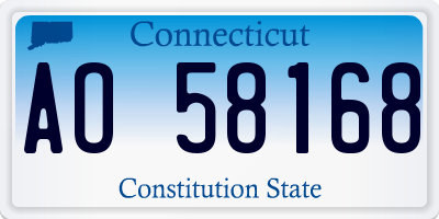 CT license plate AO58168