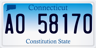 CT license plate AO58170
