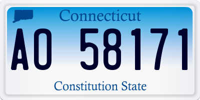 CT license plate AO58171