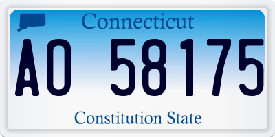 CT license plate AO58175